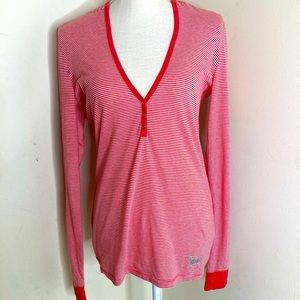 Pink Victoria red & white stripped top